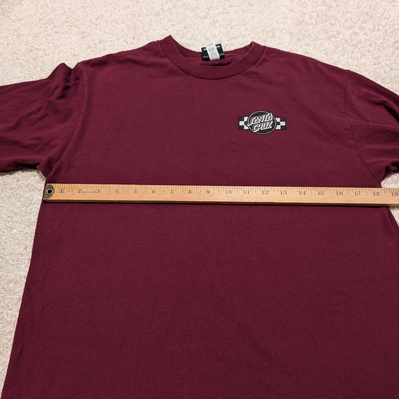 Santa Cruz Skateboards Men's Maroon Long Sleeve Shirt Back Print - Picture 3 of 8
